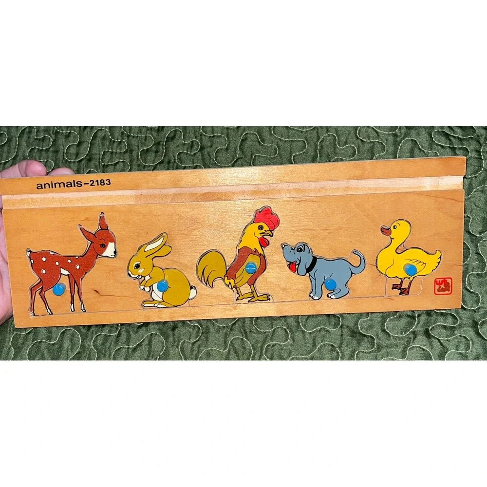 Steinmeier Toys Vintage Wooden Puzzle Farm Animals‎ With Pegs